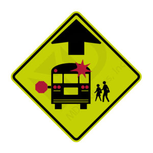 S3-1 School Bus Stop Ahead Sign