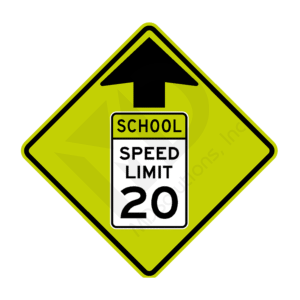 S4-5 School Speed Zone Ahead (symbol) Sign