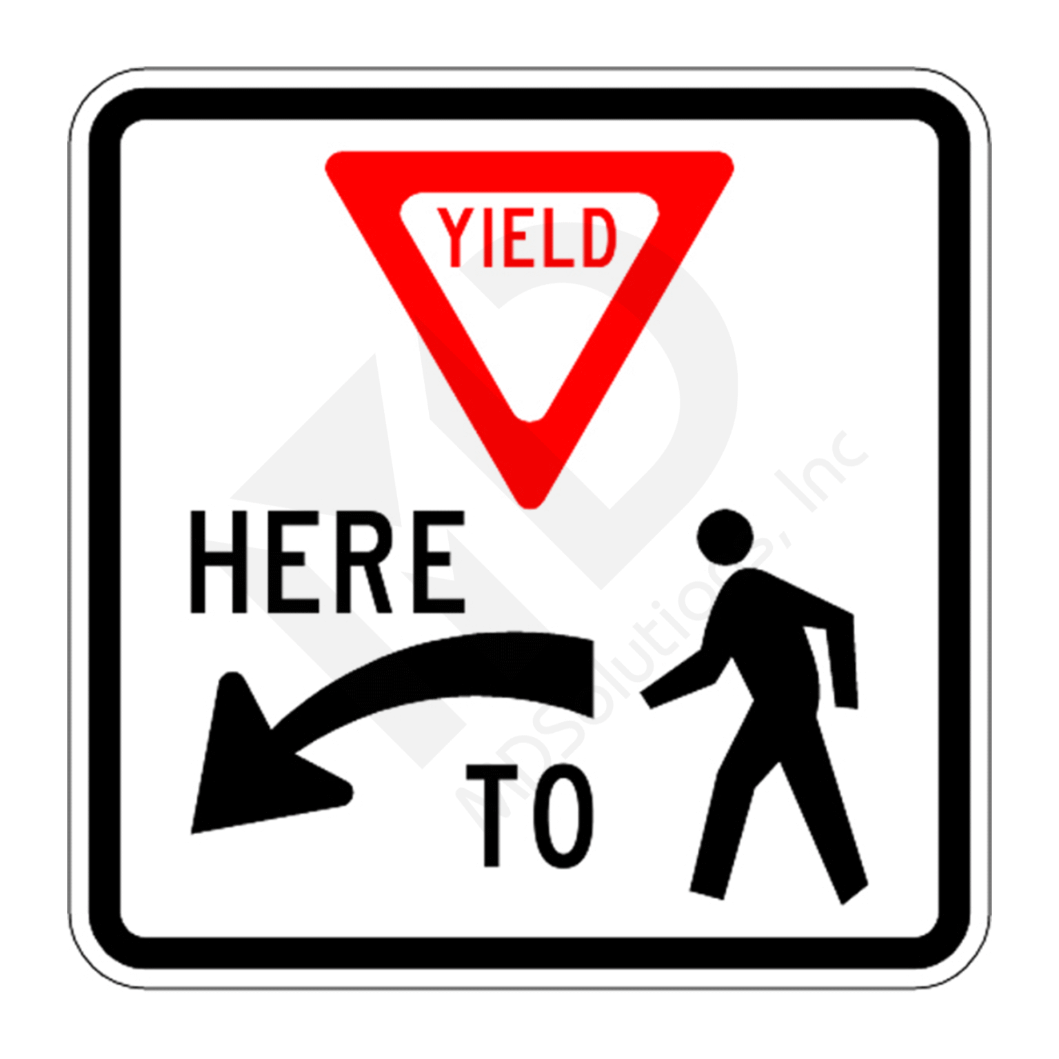 R1-5, Yield Here to Peds (Symbol) SignMDSolutions