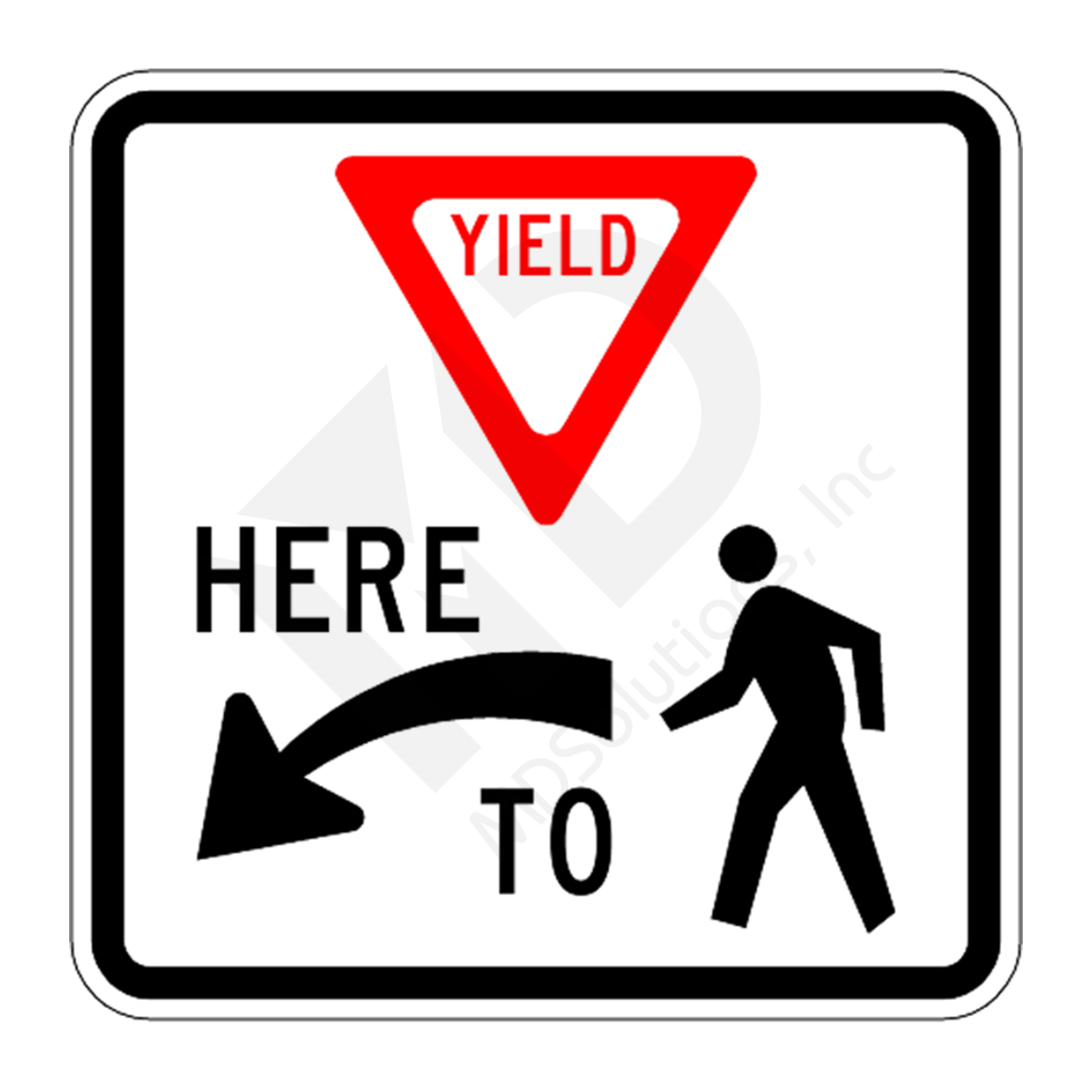 R1-5, Yield Here to Peds (Symbol) Sign