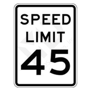 R2-1-45 Speed Limit 45 Sign