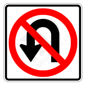R3-4 No U Turn Sign
