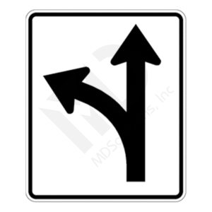 R3-6l Left / Straight Optional Lane Sign