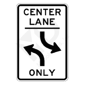 R3-9b Two Way Left Turn Lane (ground mount) Sign
