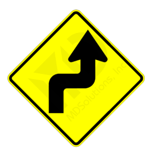 W1-3 Right Reverse Turn Sign