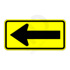 W1-6 Left Large Arrow (one direction) Sign