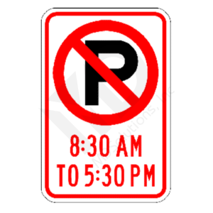 R7-2a No Parking (symbol) (time limit) Sign