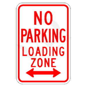 R7-6 No Parking Loading Zone Sign