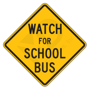 S3-3 School Bus Stop Ahead Sign