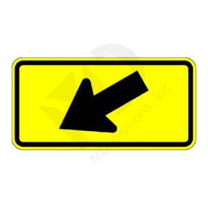 W16-7p Left Diagonal Downward Arrow Sign