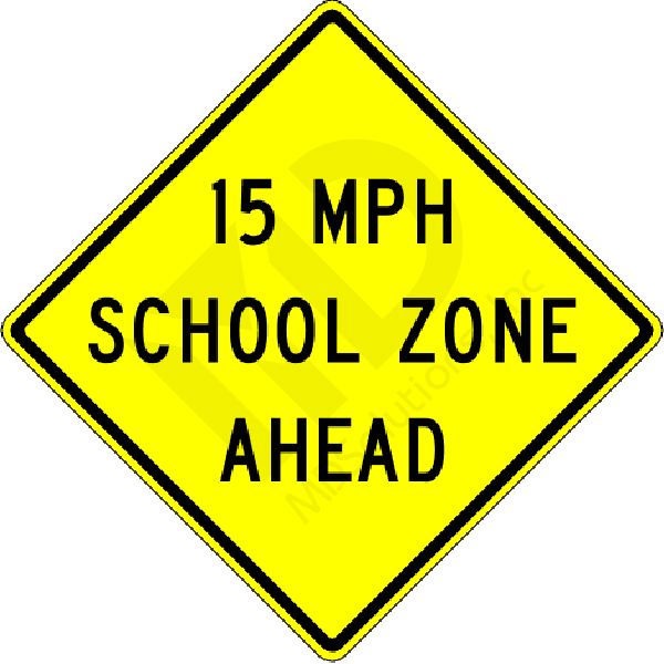 S4-5a School Speed Zone Ahead (word legend) Sign