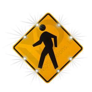 Solar Pedestrian Crossing Sign
