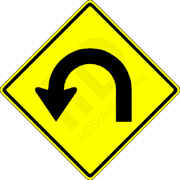 W1-11 Left Hairpin Curve Sign