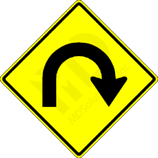 W1-11 Right Hairpin Curve Sign