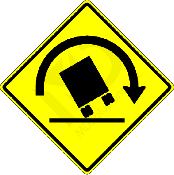 W1-13 Right Truck Rollover Sign