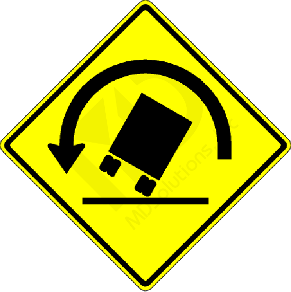 W1-13 Left Truck Rollover Sign