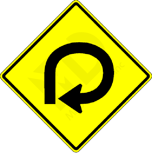 W1-15 Right 270 Degree Curve Sign