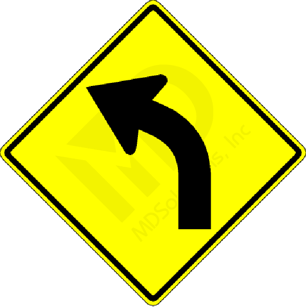 W1-2 Left Curve Sign