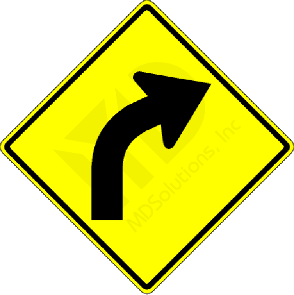 W1-2 Right Curve Sign