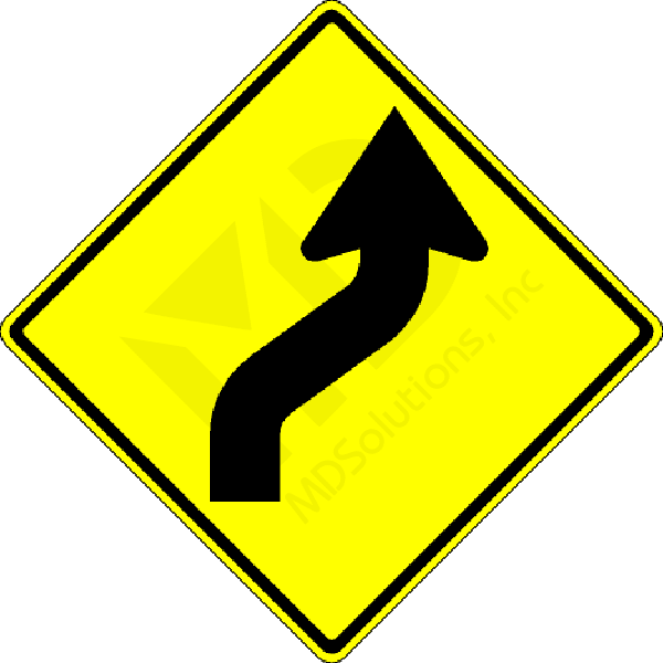 W1-4 Right Reverse Curve Sign