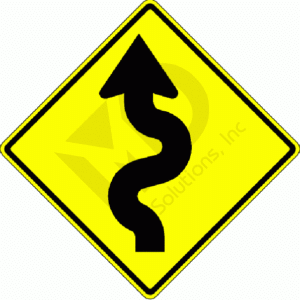 W1-5 Left Winding Road Sign