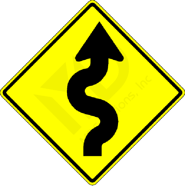 W1-5 Right Winding Road Sign 