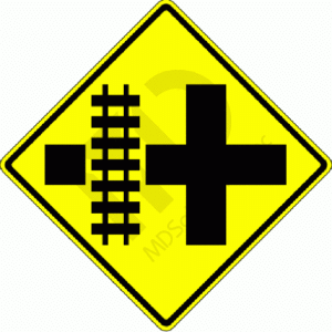 W10-2 Parallel Railroad Crossing (crossroad) Sign