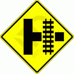 W10-3 Parallel Railroad Crossing Side Road Sign