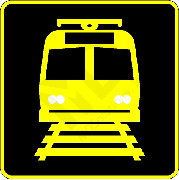 W10-7 Light Rail Transit Vehicle Approaching (blank-out) Sign