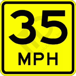 W13-1 Speed Advisory Sign