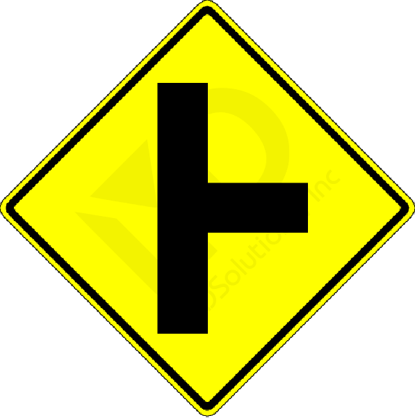 W2-2 Right Side Road Sign