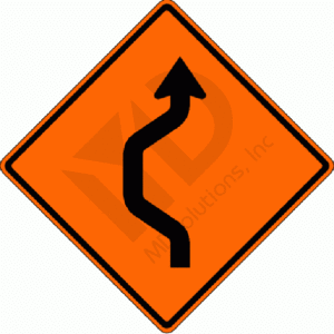 W24-1l Left Double Reverse Curve (1 lane) Sign