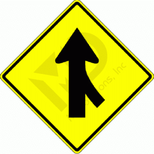 W4-1 Right Merge Sign