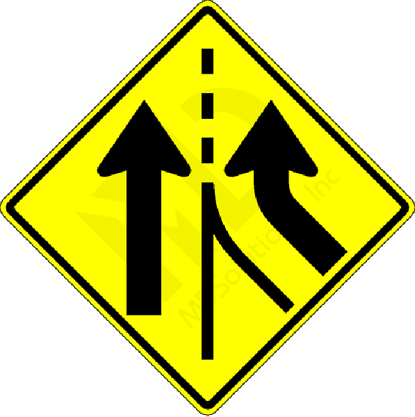 W4-3 Added Lane Sign