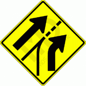 W4-6 Right Entering Added Lane Sign