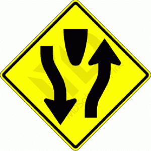 W6-1 Divided Highway Sign 