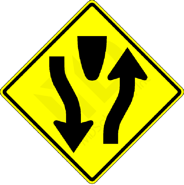 W6-1 Divided Highway Sign