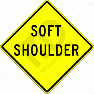 W8-4 Soft Shoulder Sign