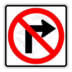 R3-1 No Right Turn Sign