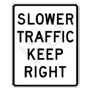 R4-3 Slower Traffic Keep Right Sign