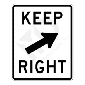 R4-7b - Keep Right (diagonal arrow) Sign