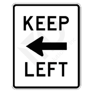 R4-8a Keep Left (horizontal arrow) Sign