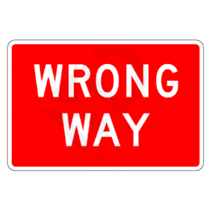 R5-1a Wrong Way Sign
