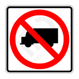 R5-2 No Trucks (symbol) Sign