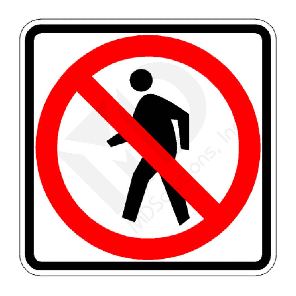 R9-3a No Pedestrians (symbol) Sign